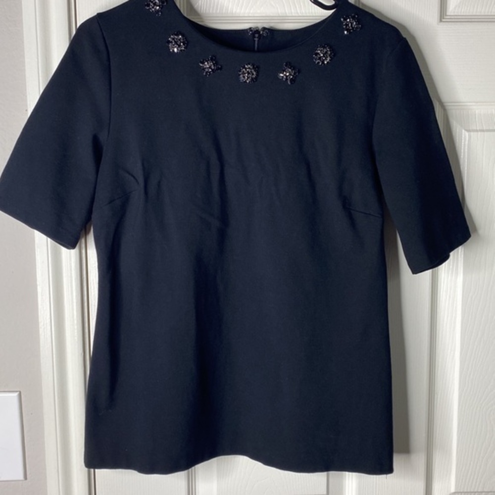 Talbots Embellished Short Sleeved blouse size medium